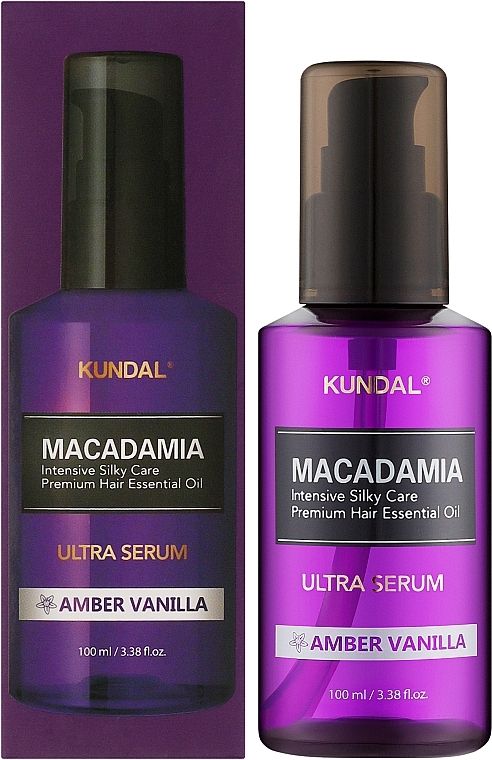 Купити Сиворотка для волосся зволожуюча "Амбра Ваніль" Kundal Macadamia Ultra Hair Serum Amber Vanilla на Elune.com.ua