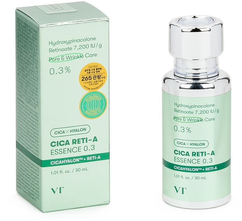 Купити Есенція для обличчя з ретинолом та центелою VT Cosmetics Cica Reti-A Essence 0.3% на Elune.com.ua