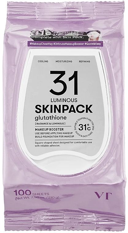 Купити Освітлюючі маски-пади для обличчя с глутатионом VT Cosmetics Luminous Skin Pack на Elune.com.ua