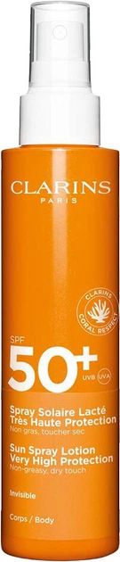 Купити Лосьйон сонцезахисний для тіла Clarins Sun Spray Lotion Very High Protection SPF 50 150 мл на Elune.com.ua