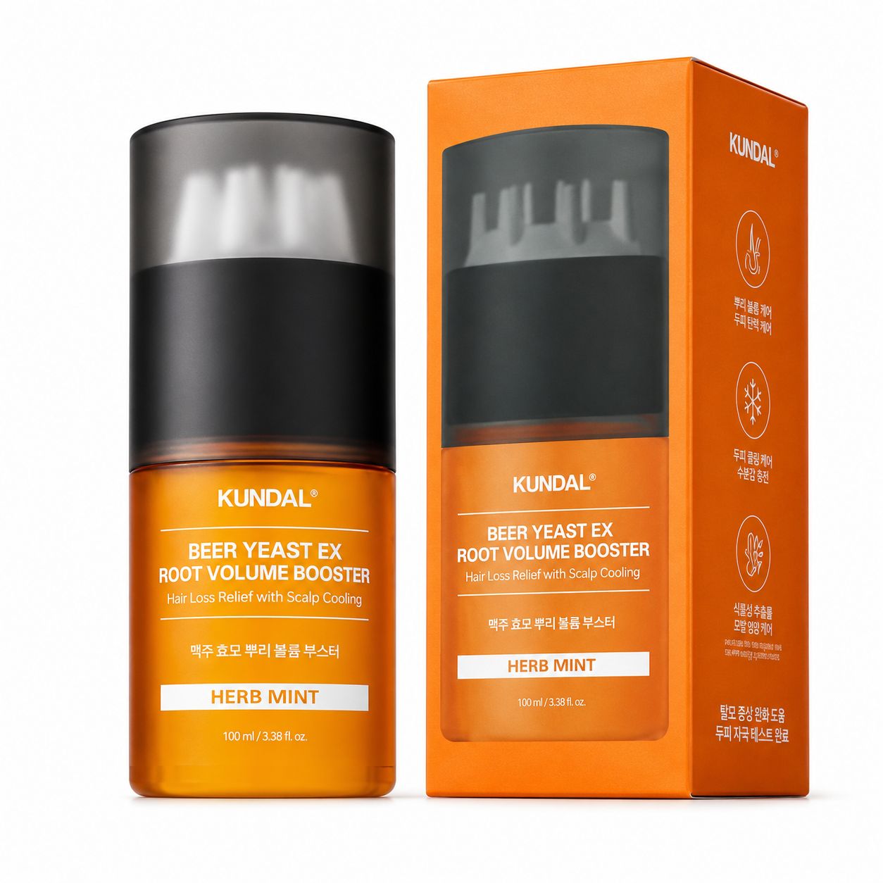 Купити Тонік для прикорневого об'єму Kundal Beer Yeast Ex Root Volume Booster Herb Mint на Elune.com.ua