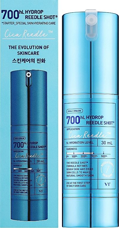 Купити Зволожуюча сироватка-бустер з мікроголками VT Cosmetics Microneedle Serum Hydrop Reedle Shot 700hL на Elune.com.ua