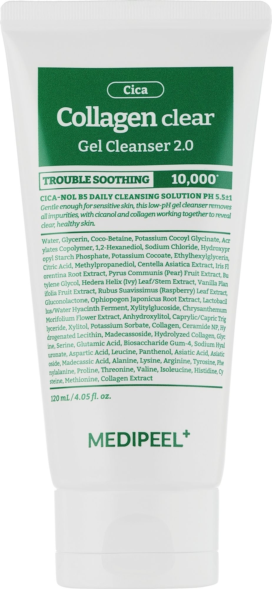 Купити Очищувальний гель для обличчя з колагеном MEDIPEEL Green Cica Collagen Clear Gel Cleanser 2.0 на Elune.com.ua