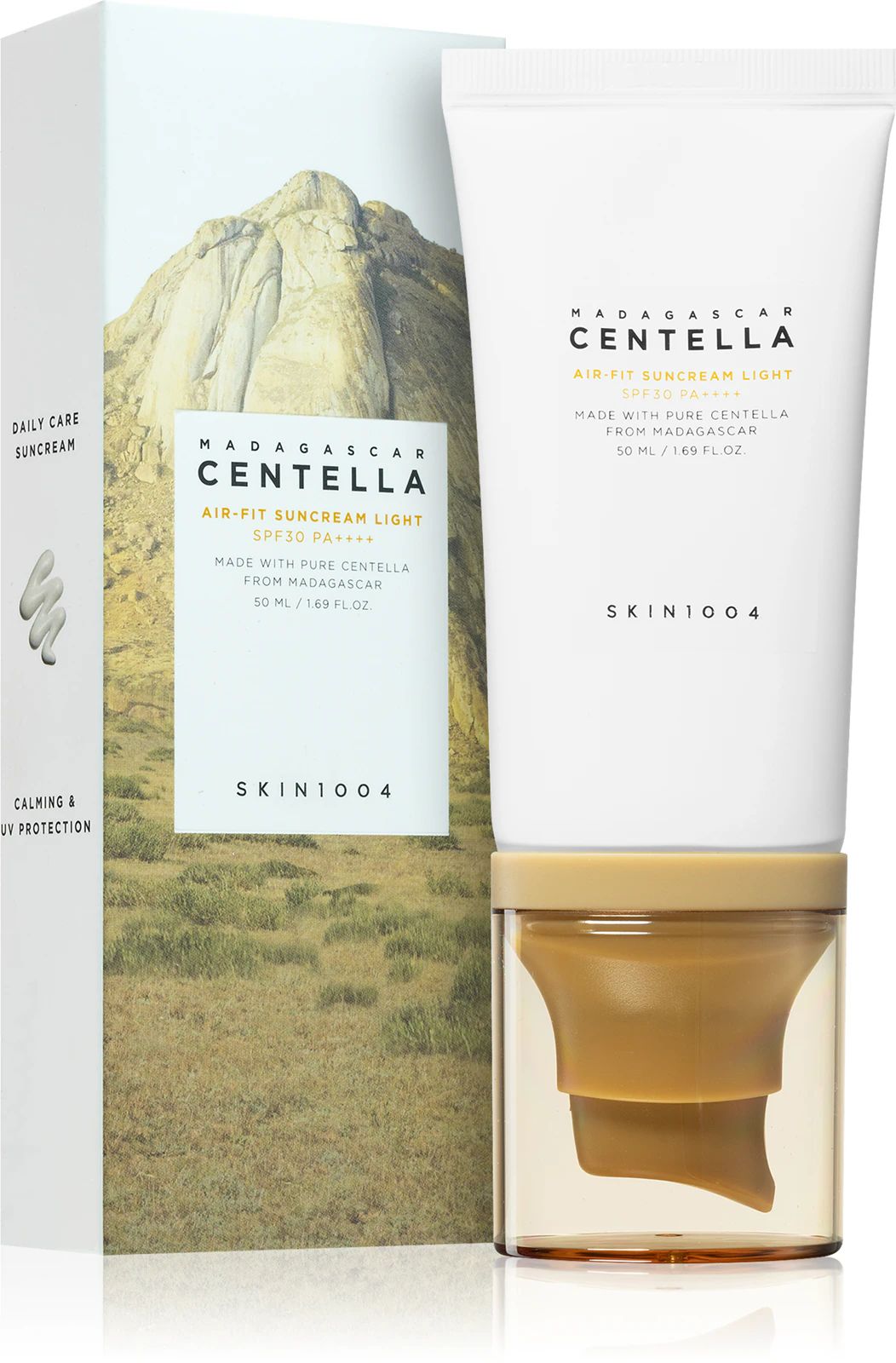 Купити Мінеральний захисний флюїд для обличчя SPF 30 SKIN1004 Madagascar Centella Air-Fit Suncream Light на Elune.com.ua