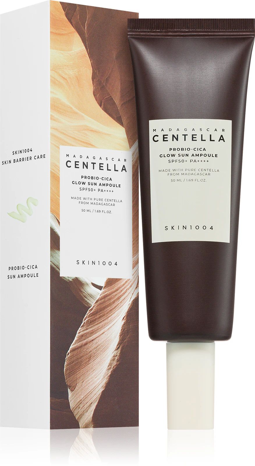 Купити Захисна сироватка відновлюючий бар’єр шкіри SKIN1004 Madagascar Centella Probio-Cica Glow Sun Ampoule на Elune.com.ua