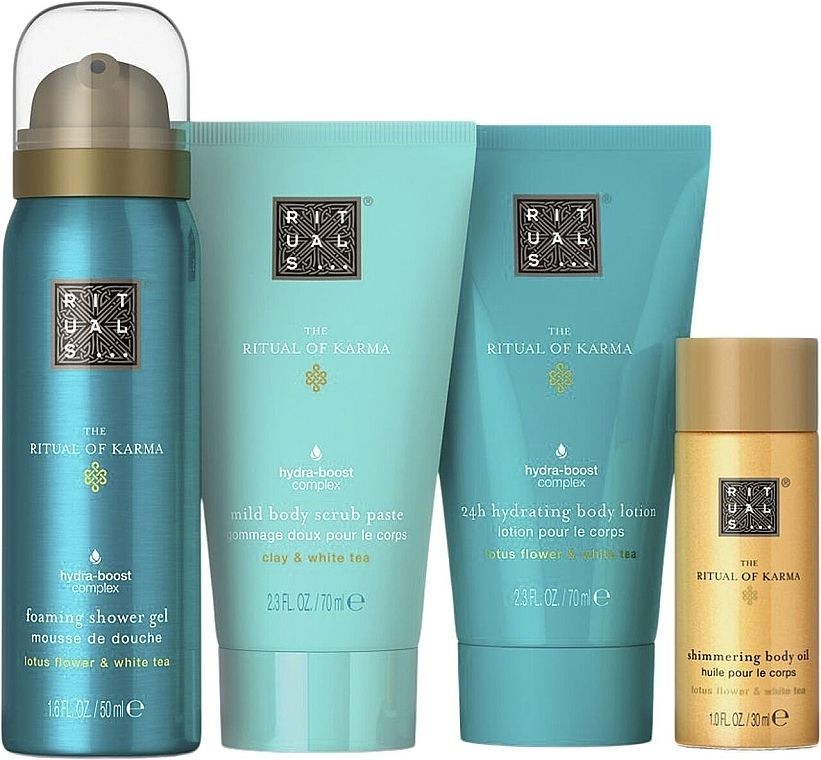 Купити Набір (sh/foam 50ml+b/lot 70ml+b/oil 30ml+b/scrub 70ml) The Ritual of Karma на Elune.com.ua