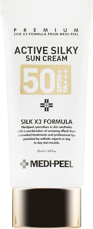 Купити Сонцезахисний крем з пептидами та амінокислотами шовку Active Silky Sun Cream SPF50+ PA+++ на Elune.com.ua