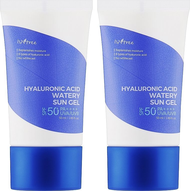 Купити Набір легких зволожуючих сонцезахисних гелів Hyaluronic Acid Watery Sun Gel х2 SPF/СПФ 50+ PA++++ на Elune.com.ua