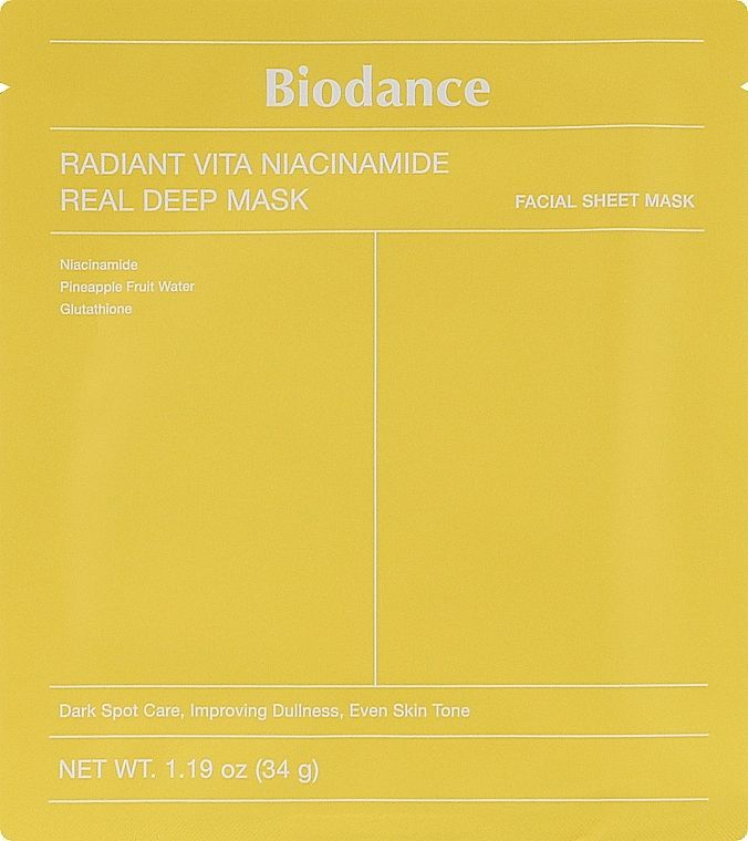 Купити Гідрогелева освітлююча маска з ніацинамідом Radiant Vita Niacinamide Real Deep Mask на Elune.com.ua