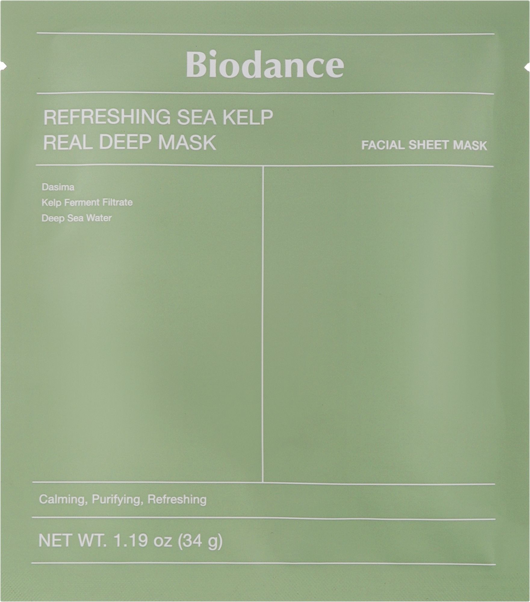 Купити Заспокійлива гідрогелева маска з морською ламінарією Refreshing Sea Kelp Real Deep Mask на Elune.com.ua