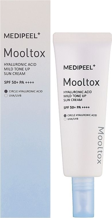 Купити Тонізуючий сонцезахисний крем для обличчя Hyaluronic Acid Mooltox Mild Tone Up Sun Cream SPF 50+ PA++++ на Elune.com.ua
