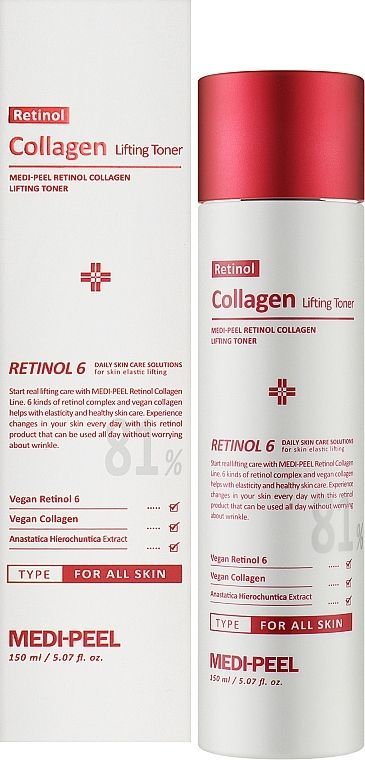 Купити Омолоджувальний тонер для обличчя з ретинолом і колагеном Retinol 6 Collagen Lifting Toner на Elune.com.ua