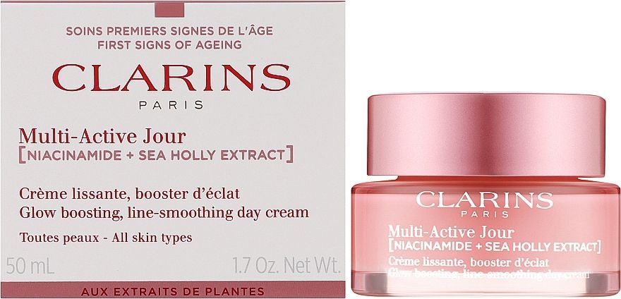Купити Clarins Крем для обличчя відновлюючий, розгладжуючий для всіх типів шкіри Multi-Active Day Face Cream Niacinamide + Sea Holly Extract на Elune.com.ua