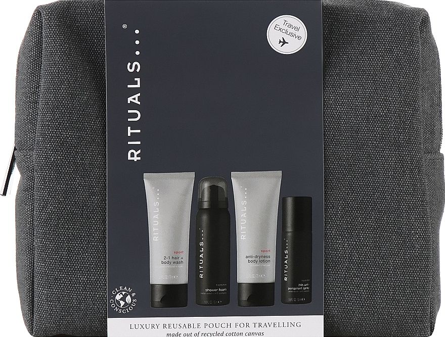Купити Набір Rituals Samurai Men`s Care (sh/gel 70ml+sh/foam 50ml+b/lot 70ml+deo 50ml+косметичка) на Elune.com.ua