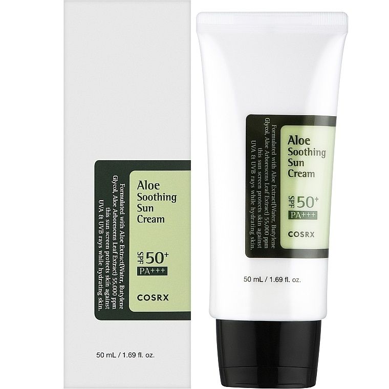 Купити Сонцезахисний крем з алое СПФ 50+ Aloe Soothing Sun Cream SPF50+ PA+++ на Elune.com.ua