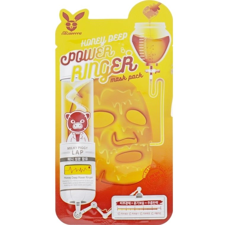 Купити Тканинна ліфтинг-маска для обличчя з медом Face Care Honey Deep Power Ringer Mask на Elune.com.ua