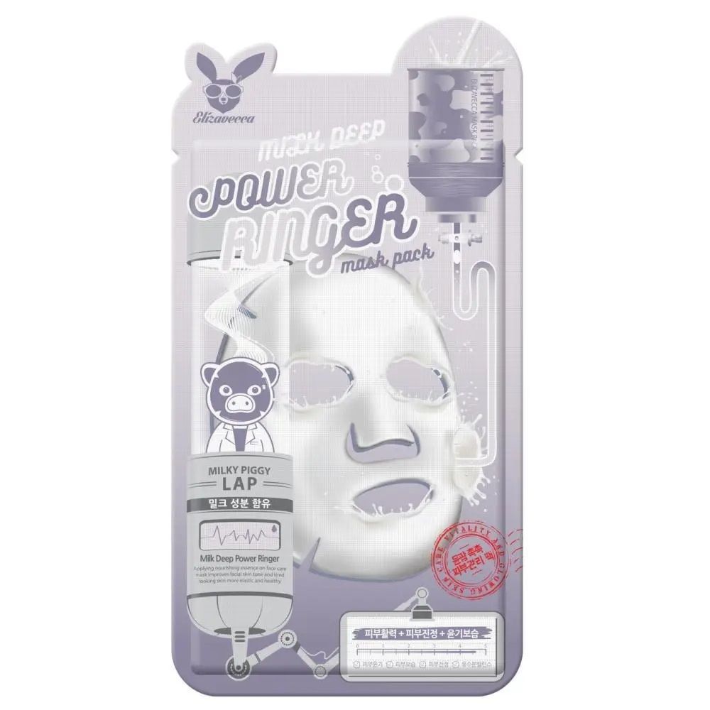 Купити Тканинна маска молочно-квіткова Face Care Milk Deep Power Ring Mask Pack на Elune.com.ua