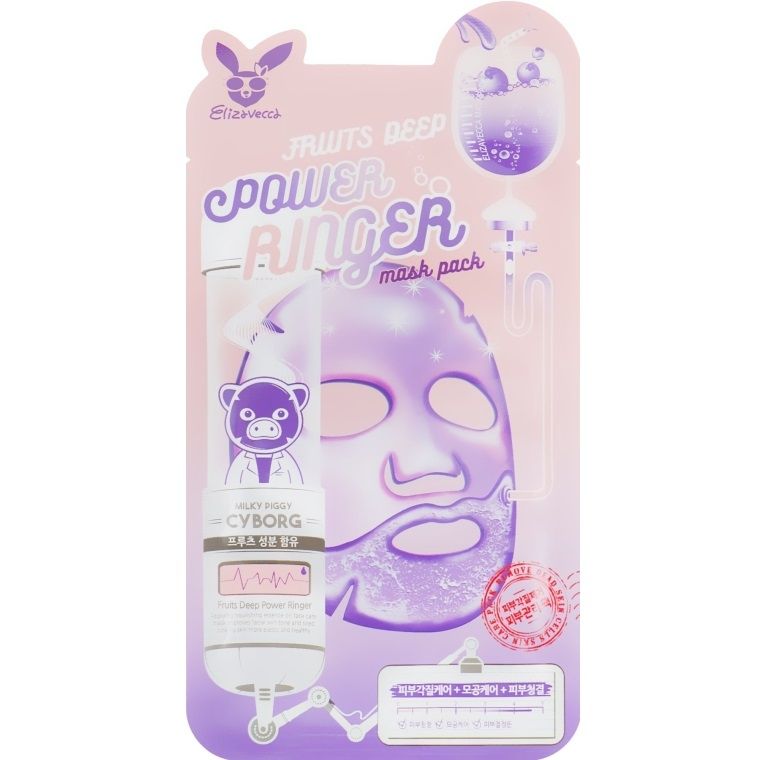 Купити Тонізувальна тканинна маска з фруктовими екстрактами Face Care Fruits Deep Power Ringer Mask Pack на Elune.com.ua