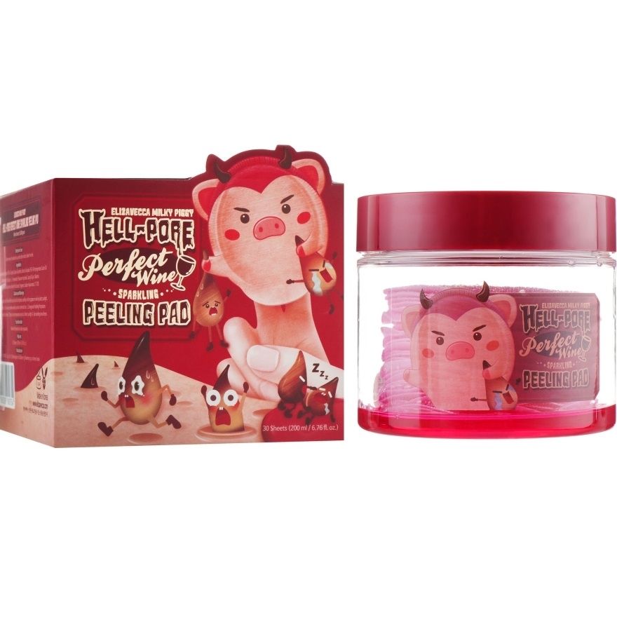 Купити Пілінг-пади на основі червоного вина Hell-Pore Perfect Wine Sparkling Peeling Pad на Elune.com.ua