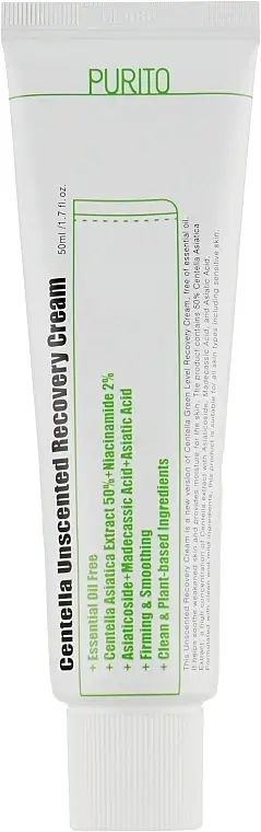 Купити Крем з центелою для чутливої шкіри без олій Centella Unscented Recovery Cream на Elune.com.ua