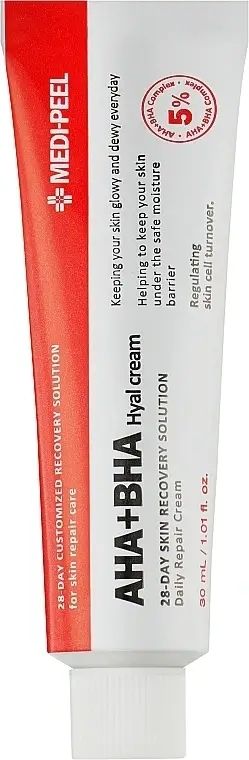 Купити Крем-пілінг для обличчя відновлювальний з кислотами AHA BHA 28 Days Hyal Cream на Elune.com.ua