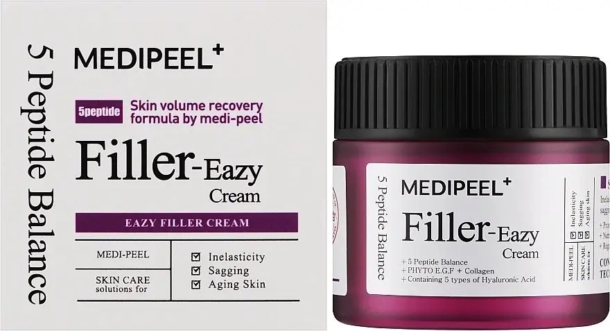 Купити Живильний крем-філер із пептидами та EGF від зморщок Eazy Filler Cream на Elune.com.ua