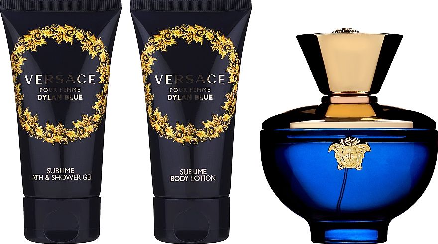 Купити Набір Versace Pour Femme Dylan Blue (edp 50ml + b/lot 50ml + sh/gel 50ml) на Elune.com.ua