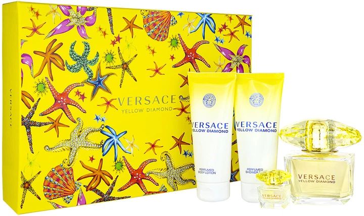 Купити Набір Versace Yellow Diamond (edt 90ml + edt 5ml + b/lot 100ml + sh/gel 100ml) на Elune.com.ua