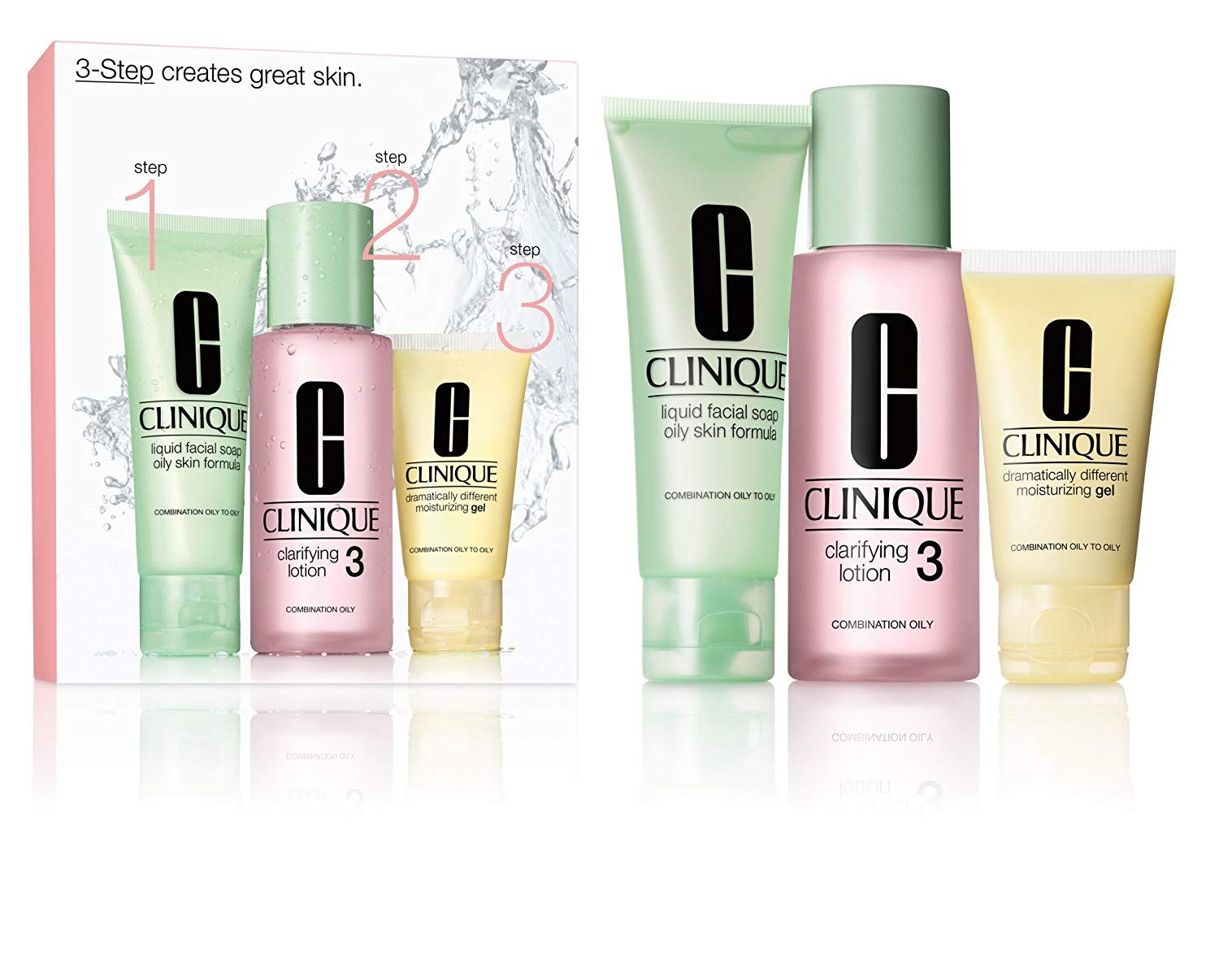 Купити Набір Clinique 3-Step Intro Kit 3 (Oily 30ml + Lotion3 60ml + Gel 30ml) на Elune.com.ua
