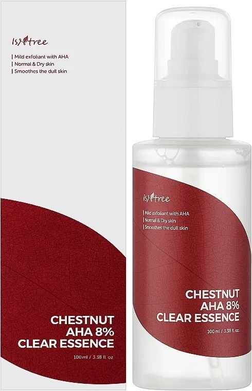 Купити Есенція оновлююча з AHA кислотою і екстрактом каштану Chestnut AHA 8% Clear Essence на Elune.com.ua