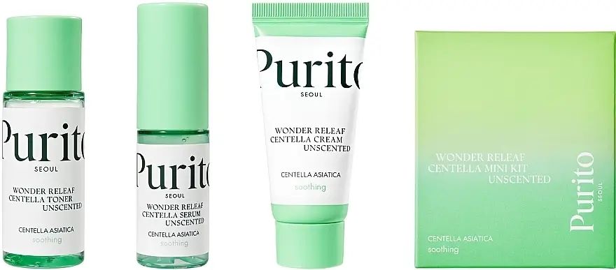 Купити Набір мініатюр заспокійливий із центелою Seoul Wonder Releaf Centella Mini Kit Unscented на Elune.com.ua