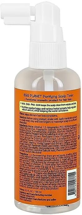 Купити Очищувальний тонік для шкіри голови з AHA, BHA, PHA, LHA кислотами Egg Planet Purifying Scalp Tonic на Elune.com.ua