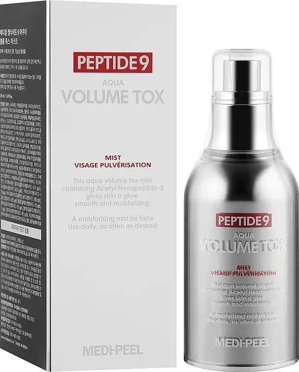 Купити Зволожувальний міст-спрей для обличчя з ліфтинг-ефектом Medi Peel Peptide 9 Aqua Volume Tox Mist на Elune.com.ua