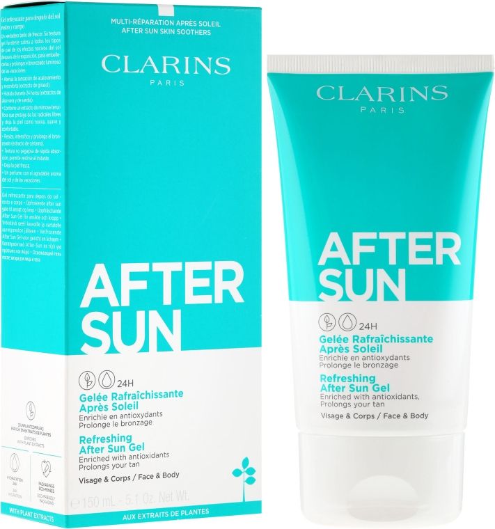 Купити Освіжальний гель після засмаги для обличчя і тіла Clarins Refreshing After Sun Gel 24H на Elune.com.ua