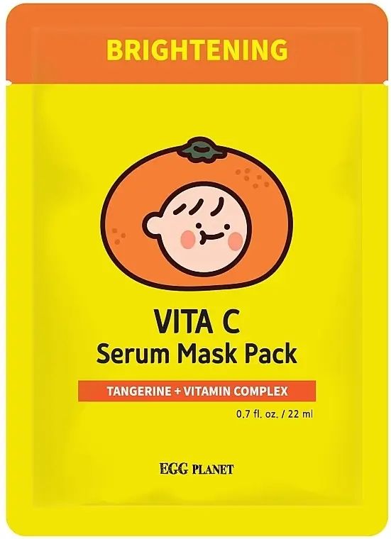 Купити Живильна маска для обличчя з вітаміном С Egg Planet Brightening Vita C Serum Mask на Elune.com.ua