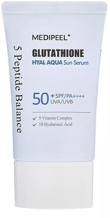 Купити Зволожувальна сонцезахисна сироватка для обличчя Glutathione Hyal Aqua Sun Serum SPF50+ на Elune.com.ua