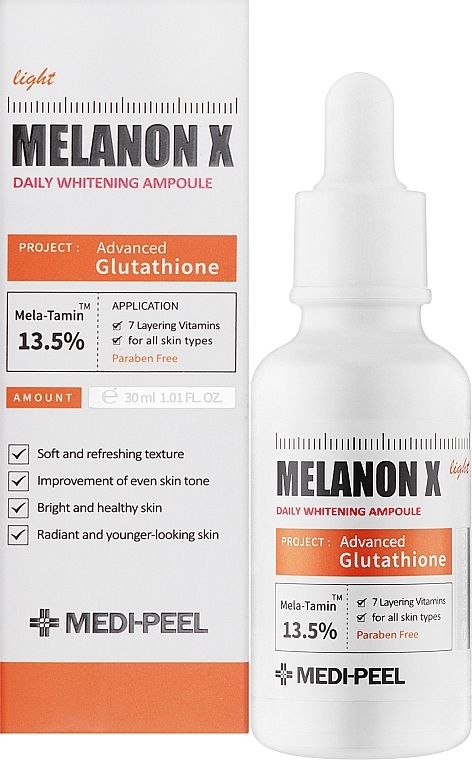 Купити Легка ампульна сироватка для обличчя Medi Peel Melanon X Ampoule Light на Elune.com.ua