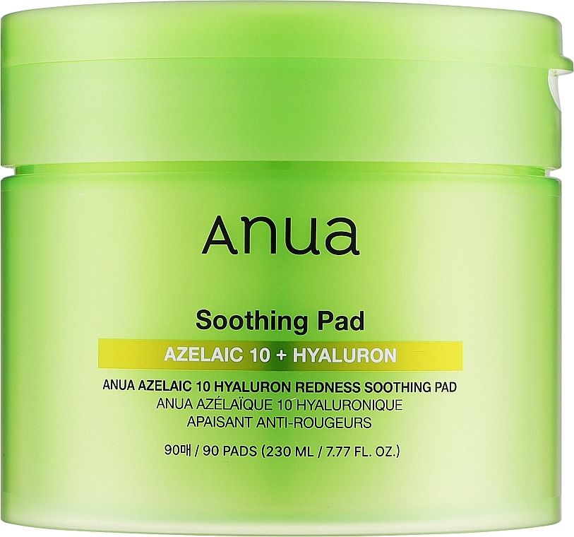 Купити Заспокійливі педи з азелаїновою та гіалуроновою кислотою Anua Azelaic 10 Hyaluron Redness Soothing Pad на Elune.com.ua
