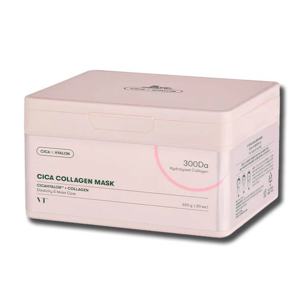 Купити Набір зміцнюючих тканинних масок для обличчя VT Cosmetics Cica Collagen Mask на Elune.com.ua