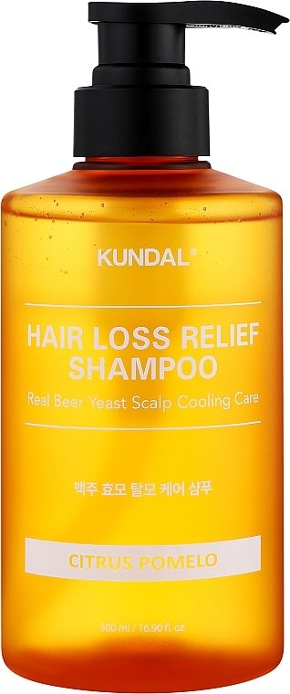 Купити Шампунь пивний для об'єму тонкого волосся Kundal Beer Yeast Hair Loss Relief Shampoo Citrus Pomelo на Elune.com.ua