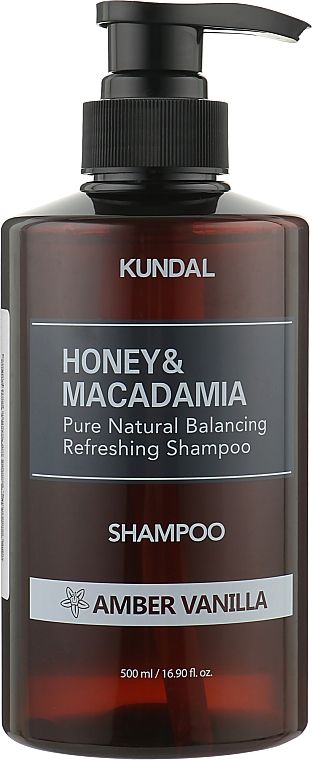 Купити Шампунь відновлюючий  "Амбра Ваніль" Kundal Honey & Macadamia Nature Shampoo Amber Vanilla на Elune.com.ua
