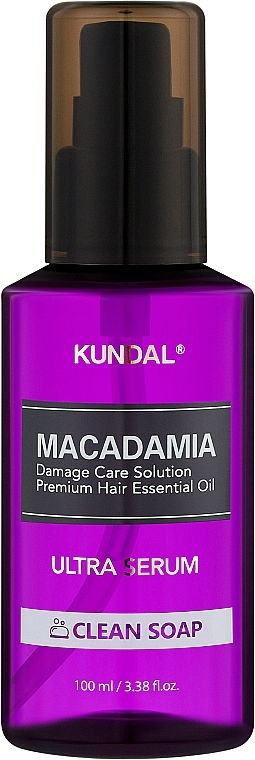 Купити Сиворотка для волосся зволожуюча «Чисте мило» Kundal Macadamia Ultra Hair Serum Clean Soap на Elune.com.ua